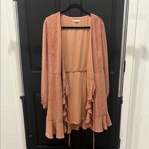 Elegant Peach Floral Dress